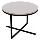 Mesa De Centro Volpi Baixa Branco/preto - Artesano