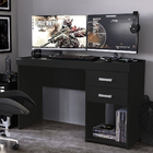 Mesa de Computador 1,20m 2 Gavetas Preto Malta Politorno