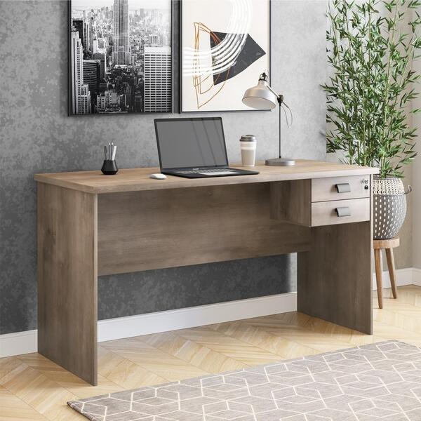 Mesa De Computador 150 2 Gavetas Aspen Castanho