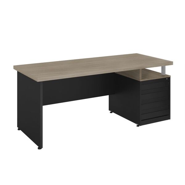 Mesa De Computador 1.8 Recta Nogueira Preto