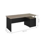 Mesa De Computador 1.8 Recta Nogueira Preto