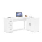 Mesa de Computador 2 Portas 3 Gavetas Branco Espanha Politorno