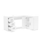 Mesa de Computador 2 Portas 3 Gavetas Branco Espanha Politorno