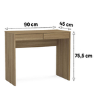 Mesa de Computador 90cm 2 Gavetas Castanho Tijuca Politorno