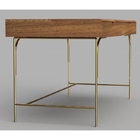 Mesa de Computador Arco Freijó Retangular Pés Metálicos Doura