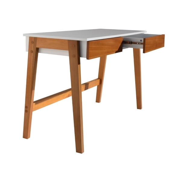 Mesa de Computador Carmem Laca Branco Portas E Pés Tingido Me