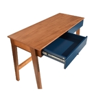 Mesa de Computador Carmem Portas Azul Pés Em Madeira Maciça F