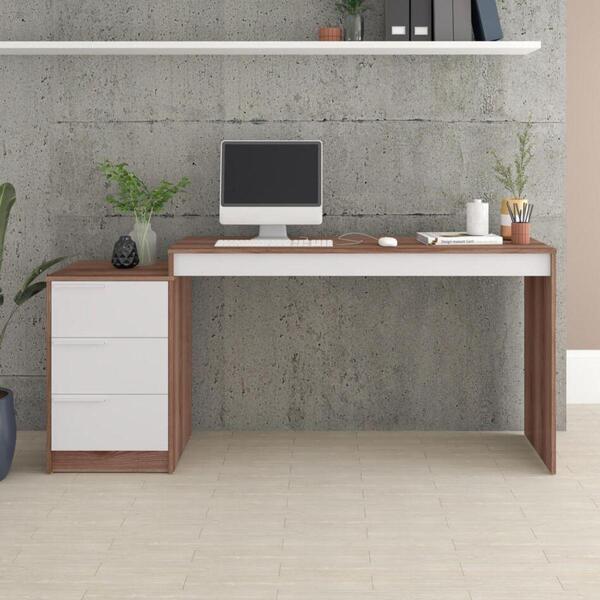 Mesa De Computador Castanho/branco Mdp 15mm