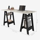 Mesa De Computador Cavalete Preto Off White