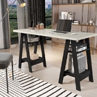Mesa De Computador Cavalete Preto Off White