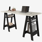 Mesa De Computador Cavalete Preto Off White