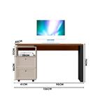 Mesa De Computador Com 2 Gavetas Freijó Off White Design 1.4