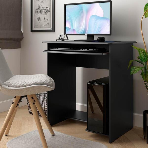 Mesa De Computador Com Espaço Para Teclado Preto Prática E J | Leroy Merlin
