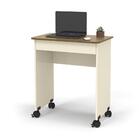 Mesa De Computador Com Rodízios Davis Off White Freijó