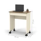 Mesa De Computador Com Rodízios Davis Off White Freijó