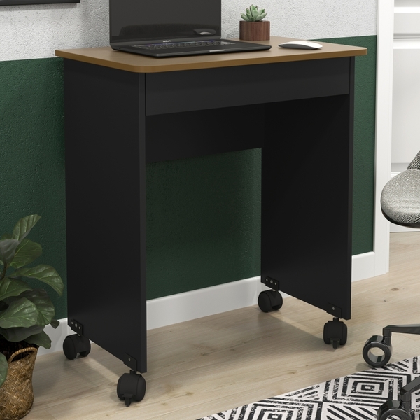 Mesa De Computador Com Rodízios Davis Preto Freijó