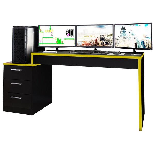 Mesa De Computador Drx 5000 - Preto / Amarelo