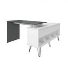 Mesa De Computador Em L 1 Porta Colorado Branco Grafito