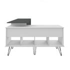 Mesa De Computador Em L 1 Porta Colorado Branco Grafito