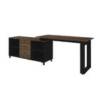 Mesa De Computador Em L Barcelona Ipê Preto