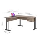 Mesa De Computador Em L Com Gaveta Lima Affara Preto