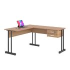 Mesa De Computador Em L Com Gaveta Lima Montana Preto