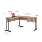 Mesa De Computador Em L Com Gaveta Lima Montana Preto