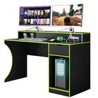 Mesa De Computador Gamer Escritório Suri Preto Com Verde