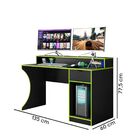 Mesa De Computador Gamer Escritório Suri Preto Com Verde