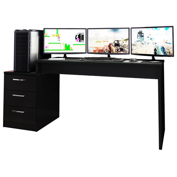 Mesa De Computador Gamer Quarto Escrivaninha Drx 5000 - Preto