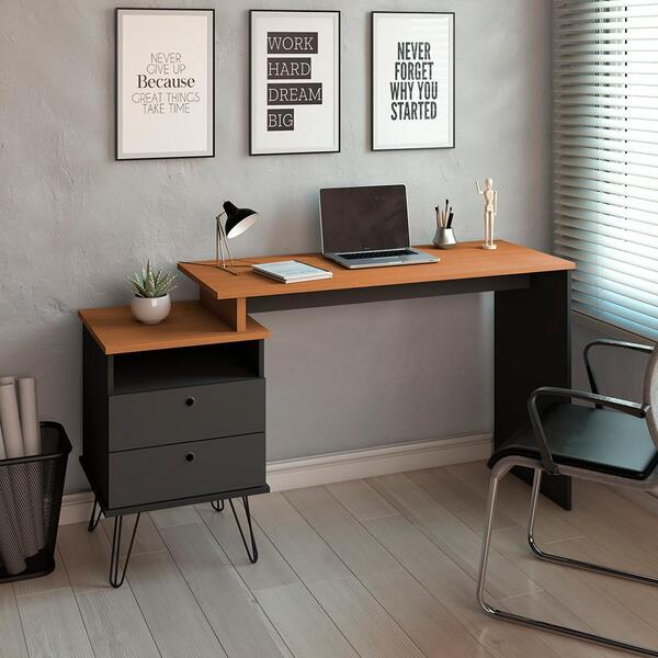 Mesa De Computador Industrial Kansas Freijó Preto