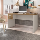 Mesa De Computador Office 1.3 Tóquio Com Gavetas Mel Cacao