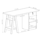 Mesa De Computador Pote Off White E Canela