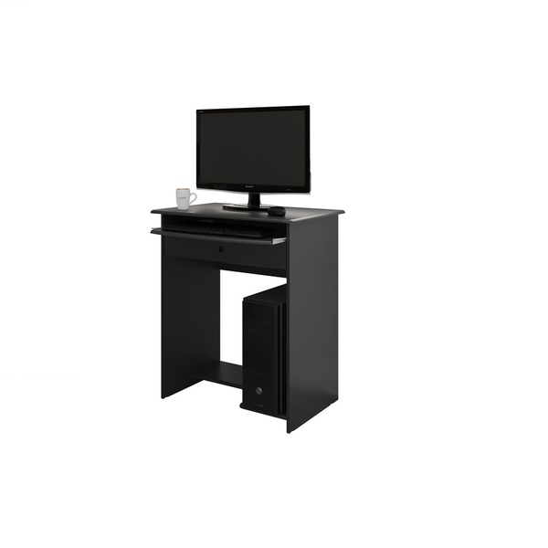 Mesa De Computador Pratica Com Gaveta Preto – Ej Móveis