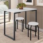 Mesa De Cozinha Bistrô Porto Branco 90cm Com 2 Banquetas Indu