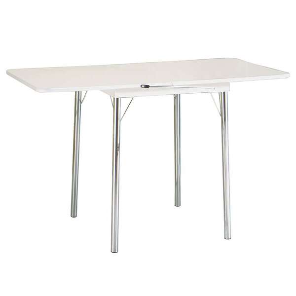 Mesa De Cozinha Dobrável Retangular Nádia Cromada 120 Cm