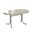 Mesa De Cozinha Extensível Oval Mascavo Bege E Cromada 137 Cm