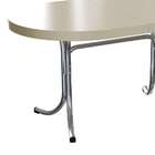 Mesa De Cozinha Extensível Oval Mascavo Bege E Cromada 137 Cm