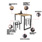 Mesa De Cozinha Industrial Porto Preto 120 Cm Com 02 Banqueta