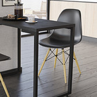 Mesa De Cozinha Industrial Porto Preto 90 Cm Com 02 Cadeiras