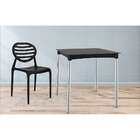 Mesa De Cozinha Quadrada Atto Pés Em Alumínio Preta