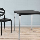 Mesa De Cozinha Quadrada Atto Pés Em Alumínio Preta