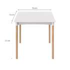 Mesa De Cozinha Quadrada Atto Pés Em Madeira Branca