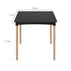 Mesa De Cozinha Quadrada Atto Pés Em Madeira Preta