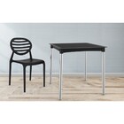 Mesa De Cozinha Quadrada Atto Rattan Pés Em Alumínio Preta