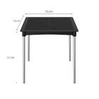 Mesa De Cozinha Quadrada Atto Rattan Pés Em Alumínio Preta