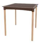Mesa De Cozinha Quadrada Atto Rattan Pés Em Madeira Chocolate