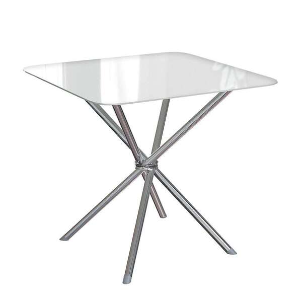 Mesa De Cozinha Quadrada Knot Off White E Cinza 80 Cm