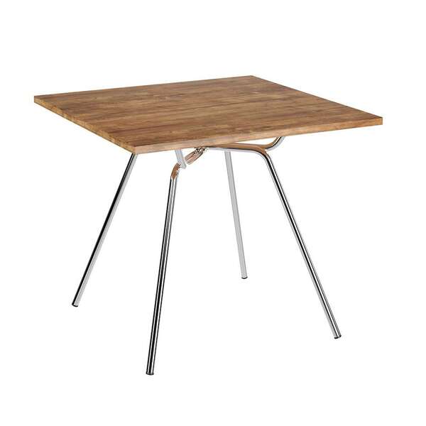 Mesa De Cozinha Quadrada Native E Cromada 90 Cm