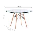 Mesa De Cozinha Redonda Com Tampo De Vidro Well Incolor E Nat